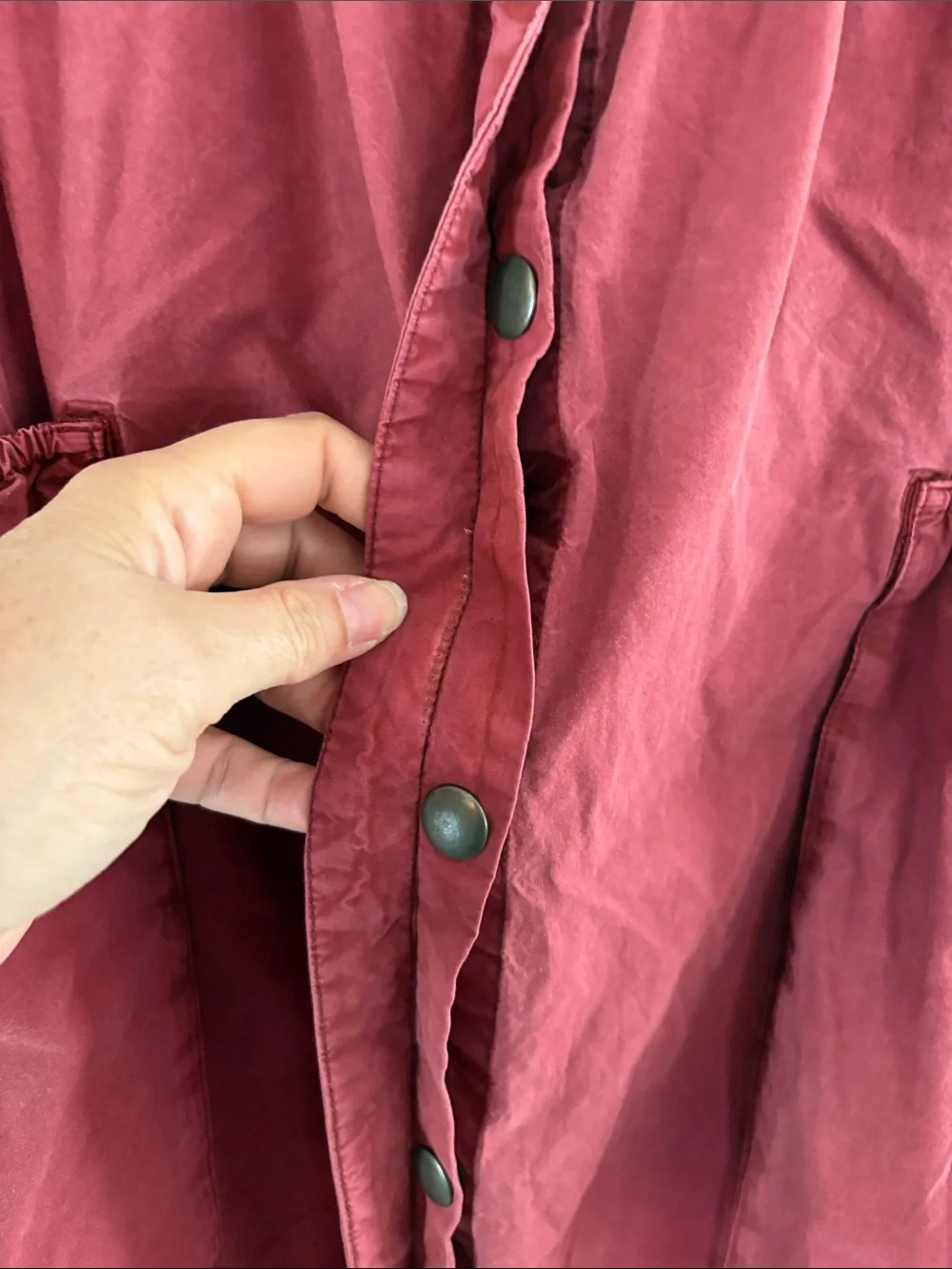 Free People Eloise red maxi front snaps, drawstring bottom Size XL